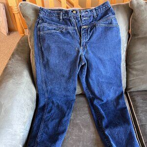MARITHE' FRANCOIS GIRBAUD Jeans, Size 32, Navy Blue, Stone Washed.